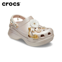 Crocs卡骆驰复古小鲸鱼璀璨珠花洞洞鞋厚底女鞋花园鞋凉鞋|211519 黑色-001 40