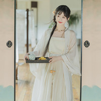 云藏月绣 缘起青白 女士原创宋制长褙子三件套汉服