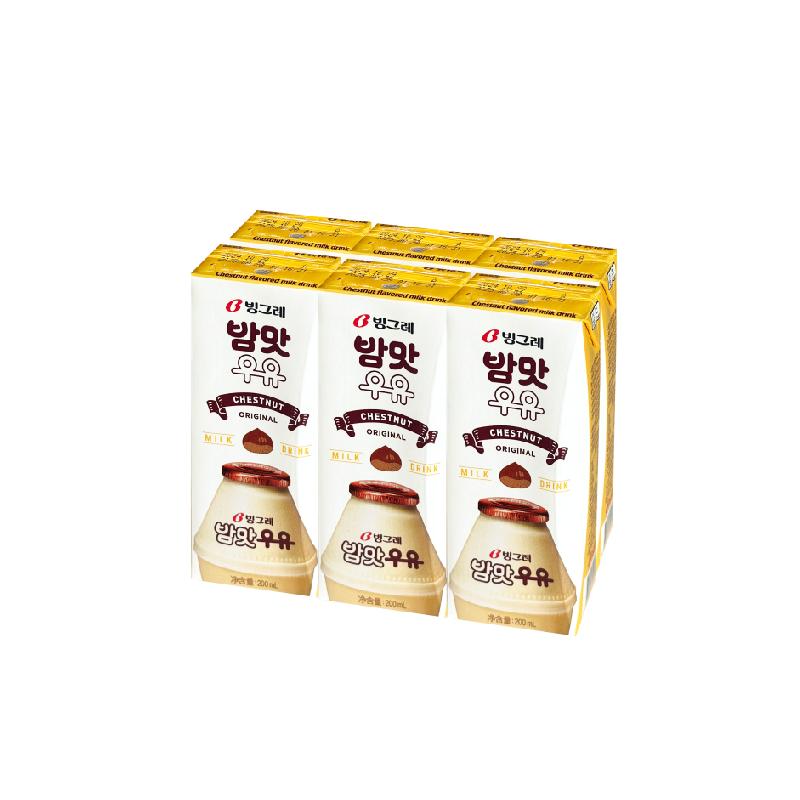  Binggrae/宾格瑞 板栗口味 儿童牛奶  【软糯香纯】板栗味牛奶6盒 200ml