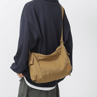 北慕 BUMARL 单肩包男日系2024简约帆布斜挎包ins潮牌挎包背差包 咖色