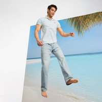 Levi's李维斯冰酷系列25夏季男士凉感防晒505直筒蓝色牛仔裤 34/32