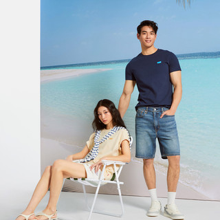 Levi's李维斯25年春夏男士LOGO休闲简约纯棉宽松圆领短袖T恤 XL 黑色