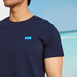 Levi's李维斯25年春夏男士LOGO休闲简约纯棉宽松圆领短袖T恤 XL 黑色
