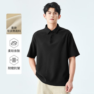  Baleno/班尼路 重磅 男士Polo衫  黑/纯色 M