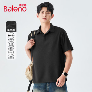  Baleno/班尼路 重磅 男士Polo衫  黑/纯色 M