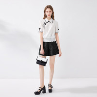 秋水伊人新中式斜襟盘扣雪纺衫2024夏季女提花小众设计感上衣 米白 M