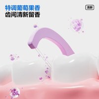 参半双线牙线 高效清洁双线设计牙线棒葡萄清香 5罐装