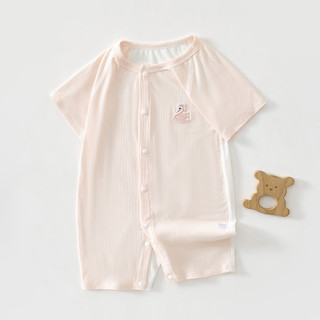艾咪艾咪婴儿夏季衣服连体衣薄款新生儿爬服夏天短袖宝宝夏装哈衣睡衣a类 纯蓝小象-天丝短袖连体 73cm