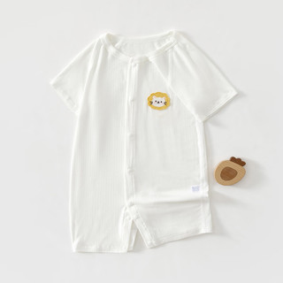 艾咪艾咪婴儿夏季衣服连体衣薄款新生儿爬服夏天短袖宝宝夏装哈衣睡衣a类 纯蓝小象-天丝短袖连体 73cm