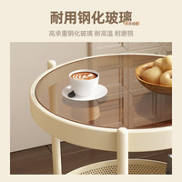复古中古风可移动沙发边几阳台小茶桌高级床头侧边柜小茶几小推车