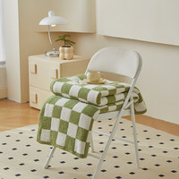 多喜爱家纺半边绒毯 空调毯办公室午睡毯子多功能毯子双面暖绒可水洗毯 半边绒多用毯（格韵奶绿） 170cm*130cm