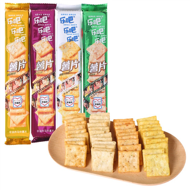 乐吧 非油炸薯片休闲零食混合装 200g( 50g*4包）