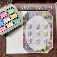 油画胶系列九宫格mini国风免洗胶小颖美甲雕花立体彩绘甲油胶
