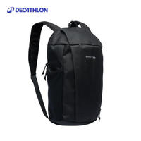 迪卡侬 DECATHLON 女男轻便户外休闲迷你双肩包 经典黑-10L-增加侧边水壶仓-4529058