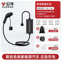公牛 新能源汽车便携充电枪随车充16A/3.5KW便携式充电桩适配于小米su7汽车特斯拉比亚迪等 蓝牙版20M