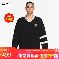 NIKE 耐克 男运动服秋季套头V领卫衣轻便宽松DX0009-010