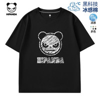 HI PANDA你好熊猫短袖t恤男2025夏季新款舒适透气冰感棉半袖上衣潮流百搭