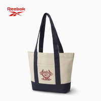 Reebok锐步帆布包包女拼接刺绣学生上课手提书袋百搭通勤休闲单肩手提包