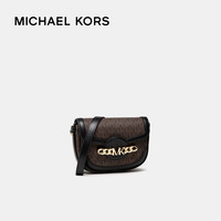 迈克·科尔斯 MICHAEL KORS MK女包 Hally小号马鞍包单肩包 黑棕32F1G2HC1B