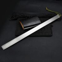 溥畔龙泉锻打高性能淬火造钢不锈钢戒尺棍尺多功能防身加厚直尺测量尺 龙泉加厚3cm不锈钢尺