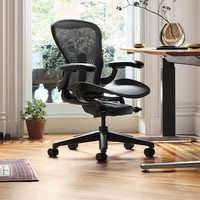 HermanMiller 赫曼米勒 HERMAN MILLER）Aeron人体工学椅 座椅 电脑椅 办公椅 石墨色 中号