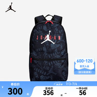 NIKE 耐克 AIR JORDAN 耐克AJ双肩背包大容量带笔记本保护套大成人书包 正黑色/红 8/20
