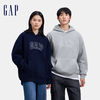 Gap 男女装2024秋季字母logo仿羊羔绒连帽卫衣休闲上衣658849
