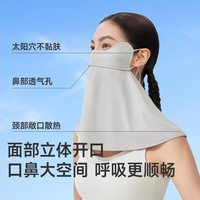 VVC防晒口罩女夏玻尿酸润肤全防护眼角防紫外线遮阳护颈一体面罩 月光灰