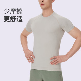 Keep男子运动短袖T恤吸湿轻薄圆领训练跑步宽松上衣夏 杉木灰L 