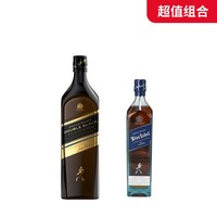 尊尼获加 JOHNNIE WALKER 蓝牌海南城市版苏格兰威士忌 40%vol 750ml*1 +尊尼获加深邃醇黑牌苏格兰威士忌40%vol 1L
