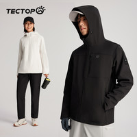 TECTOP探拓户外连帽透气防泼水风衣女加绒保暖软壳衣弹力开衫外套 【男-常规款】河岸蓝 L