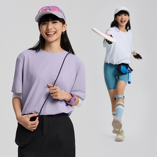 TECTOP/探拓户外女士夏季短款速干短袖T恤运动宽松透气防晒upf50+ 纯净白 L