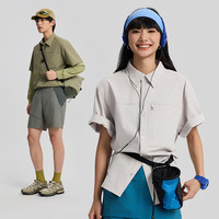 TECTOP/探拓户外防晒短袖衬衫男女款夏季防泼水工装徒步透气衬衣 【男女同款】卡其棕 M