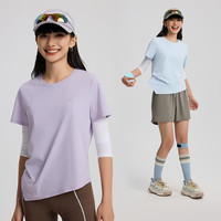 TECTOP/探拓户外女士运动短袖速干上衣圆领T恤休闲跑步透气服 云墨黑 L