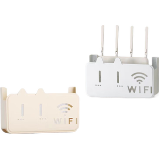 佳立方路由器放置架免打孔壁挂式机插排插座wifi收纳盒/各1个