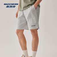 斯凯奇2025年夏季男女同款宽松运动短裤休闲舒适简约百搭潮流 -女款-棉花糖白/0074【清新简约】 XXL