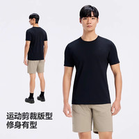 伯希和户外速干T恤男吸汗透气圆领运动半袖高弹舒适休闲短袖上衣 【男款】漫暮黑 | 高弹舒适 XL