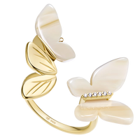 HEFANG何方珠宝蝴蝶花园戒指优雅尾戒轻奢高级感生日礼物送女友