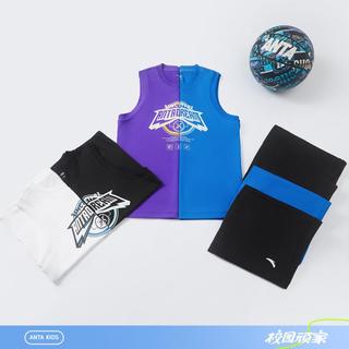 安踏 儿童速干 男童夏季背心短裤两件套