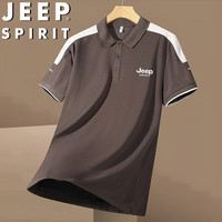 JEEP SPIRIT吉普短袖T恤男士夏季polo衫翻领半袖商务休闲修身  M