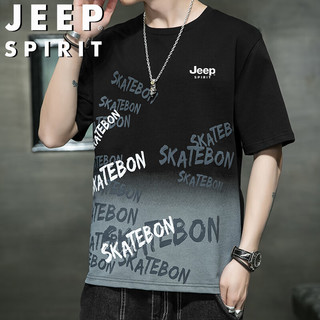 JEEP SPIRIT吉普短袖T恤男士夏季圆领美式潮流重磅休闲上衣
