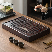 唐丰小型茶盘家用简约功夫茶具茶托盘长方形储水式排水沥水干泡茶台 景物盛水(大)