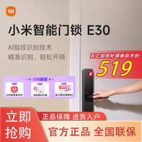小米 Xiaomi 智能门锁E30 C级锁芯指纹锁家用入户门AI指纹识别电子防盗锁