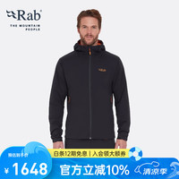 Rab 男士户外高山保暖运动透气骑行防风徒步轻量棉服 QIP-17 乌黑/橙 M