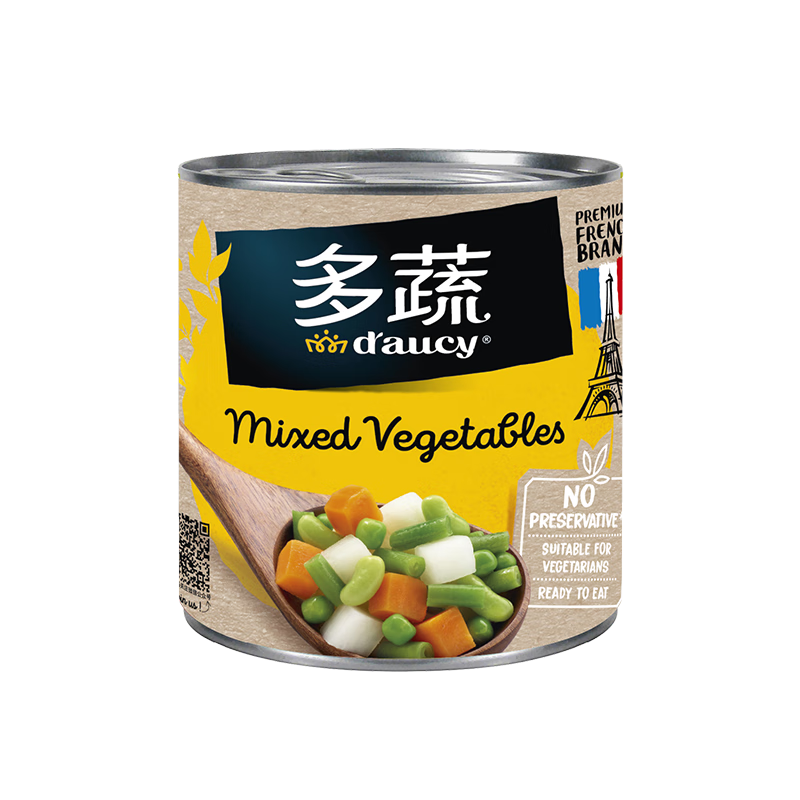 多蔬法国进口什锦蔬菜罐头 无添加蔬菜沙拉西餐方便速食