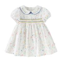 戴维贝拉2025夏装宝宝碎花连衣裙女童洋气裙子儿童纯棉公主裙