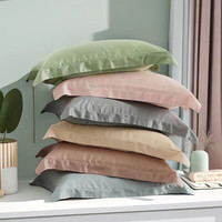 星寇星级北欧莫兰迪秋冬磨毛加厚枕套2只装 皓月白 枕套一对装【74*48cm】