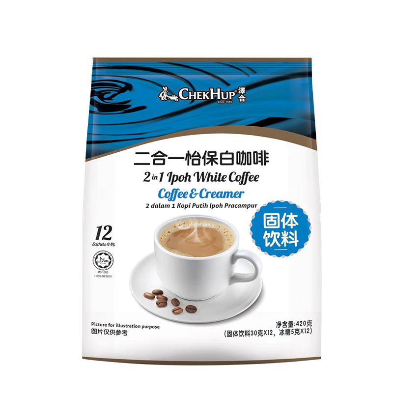 泽合 二合一怡保白咖啡 420g 固体饮料