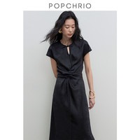 欧可芮 POPCHRIO ◆别致国风提花扭结短袖连衣裙新中式盘扣长裙女夏