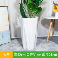 慕景瓷业 陶瓷花盆 纯白八方高腰大号（买一送七）